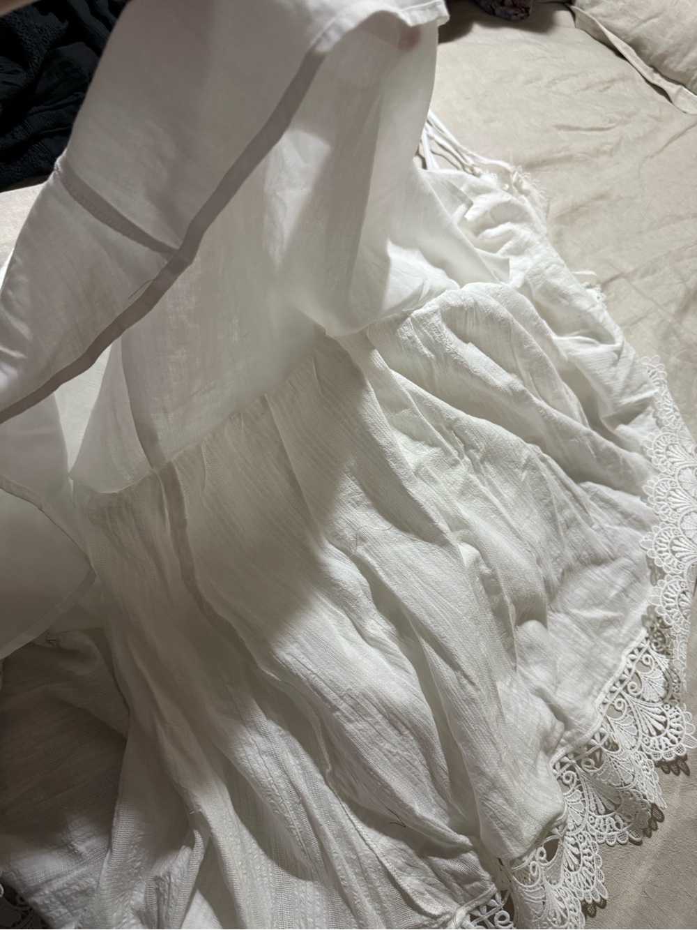 Free The Roses White Lace Tiered Maxi Dress Size S Nwot - Picture 10 of 14